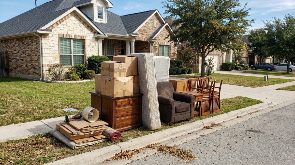 Curbside pile ready for pickup in Round Rock