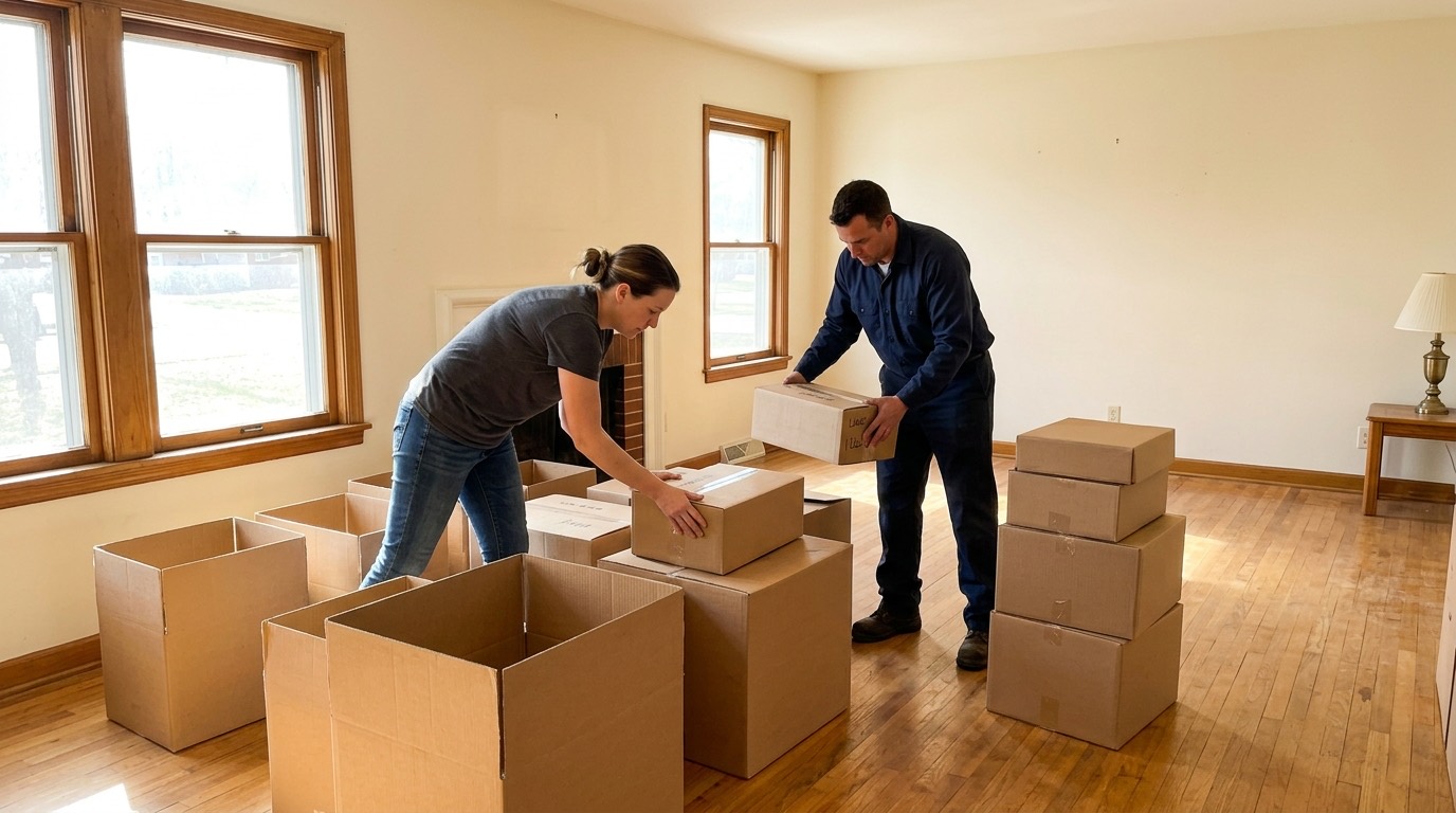 Sorting keep, donate and haul piles during an estate cleanout